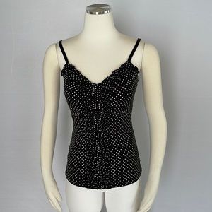 WHBM Polka Dot Ruffle Front Top Size Small